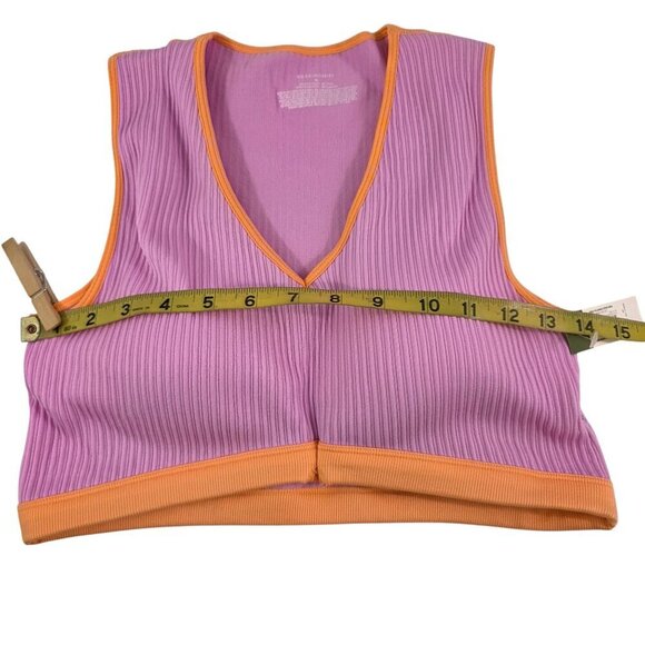 No Boundaries Seamless Retro Pink Ribbed Plunge Cobra Bralette – Size XL NWT - Picture 8 of 15